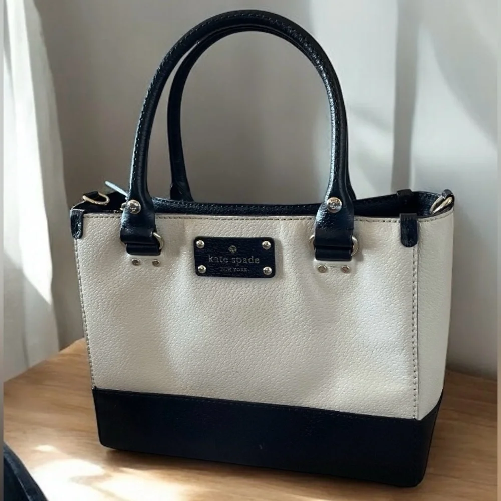 Kate Spade Berkeley Lane Quinn Satchel Ivory and Black